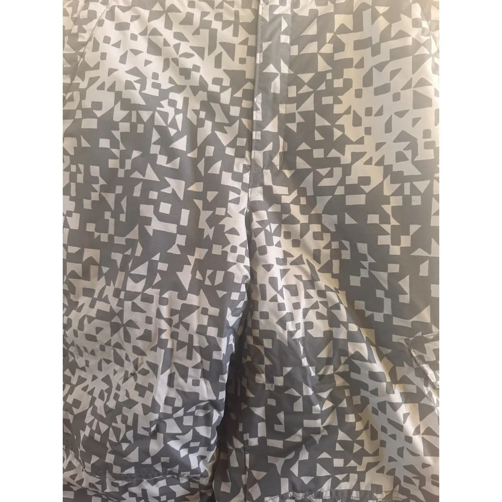Columbia Waterproof Kids Snow Pants‎ Youth Size XL (16-18) Gray Geometric Design